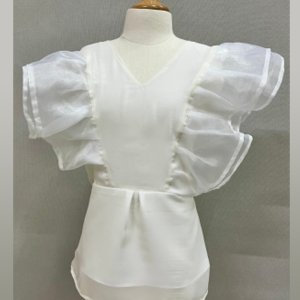 White frill organza top